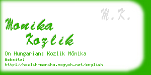 monika kozlik business card